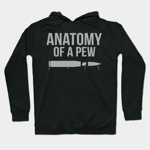 Anatomy Of A Pew Funny Bullet Pro Hoodie by iK4